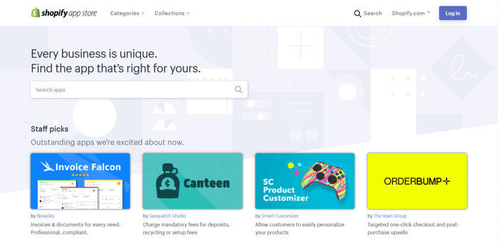 Shopify app stores