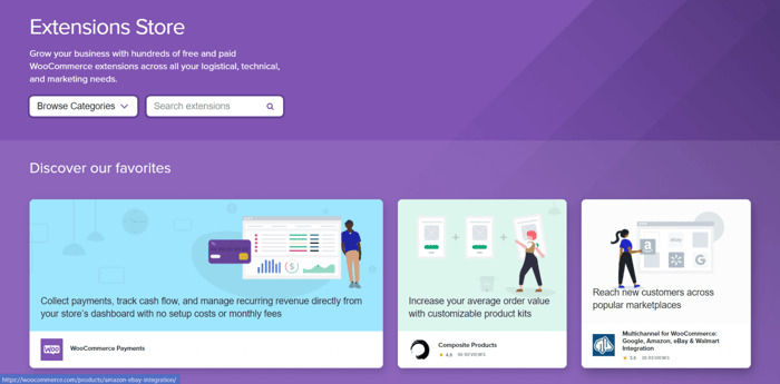 WooCommerce extensions store