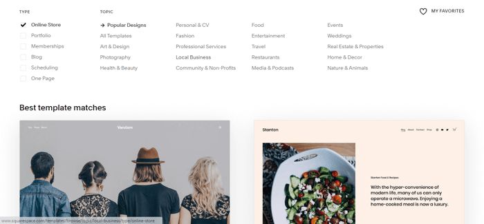 Squarespace templates