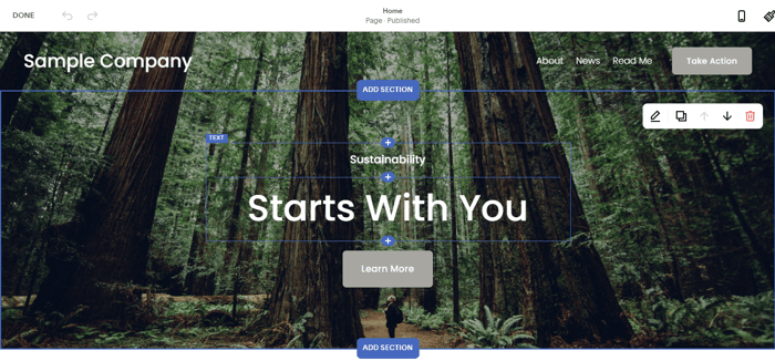 Squarespace editor