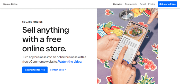 Square website builder homepage