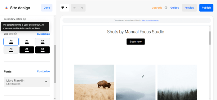 Square online website builder site design