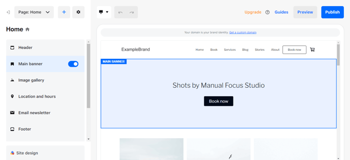 Square online website builder editor customization