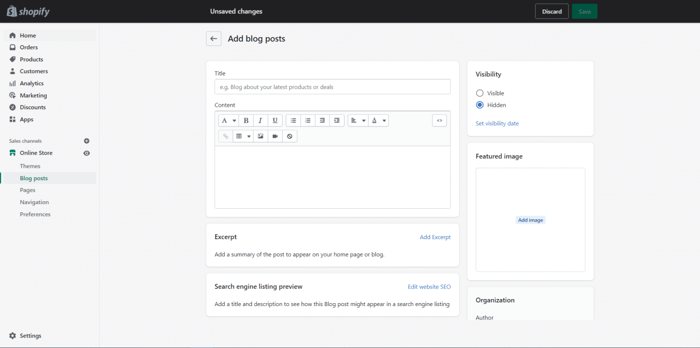 Shopify blog