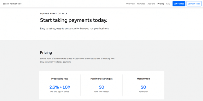 Square POS pricing