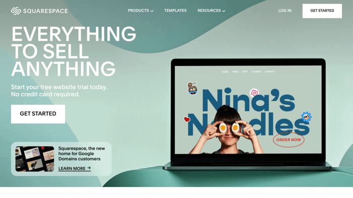 Squarespace review: homepage