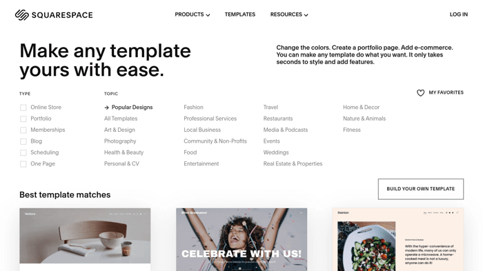 Squarespace templates