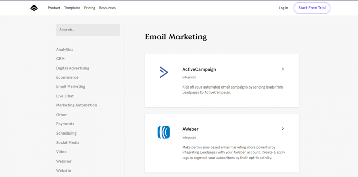 Leadpages integrations