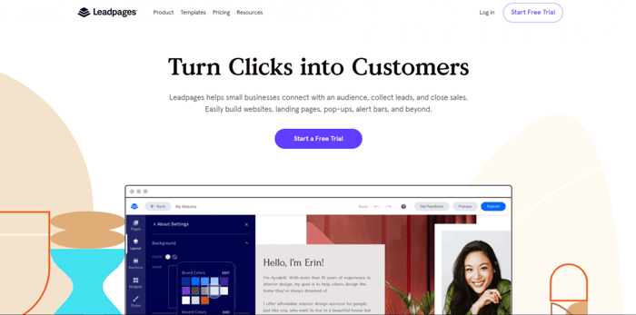 Swipe Pages vs Leadpages - home page image