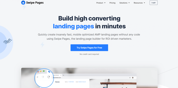 Swipe Pages home page