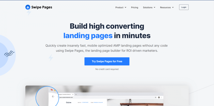 Swipe Pages home page