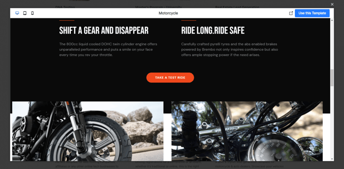 Swipe Pages template preview
