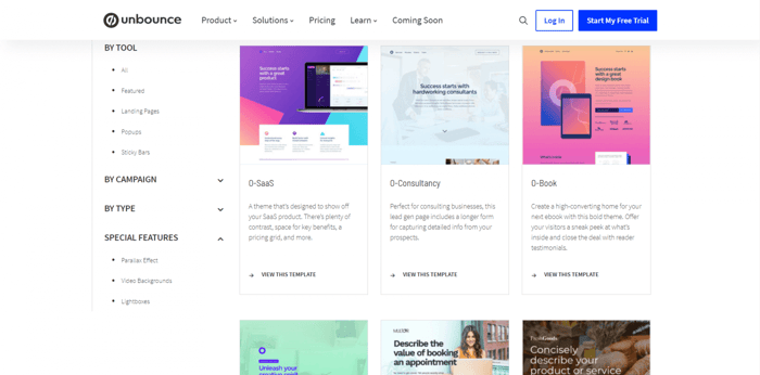 Unbounce templates
