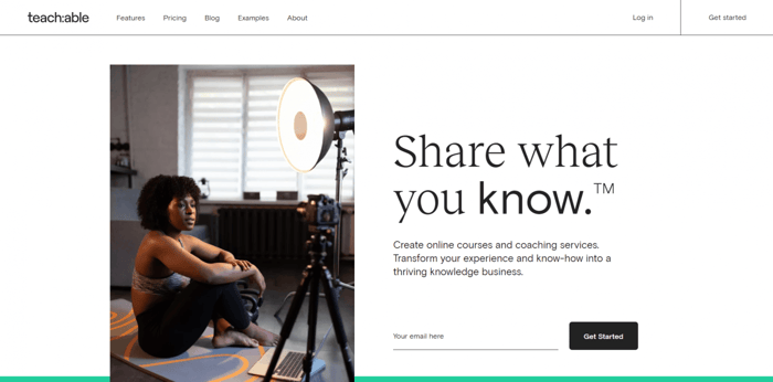 Teachable review: Teachable home page