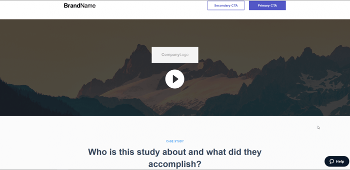 Instapage template case study 2