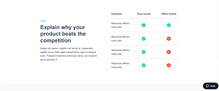 Instapage template competitor comparison four