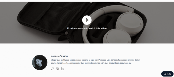 Instapage template ecourse registration one