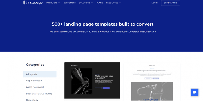Instapage templates