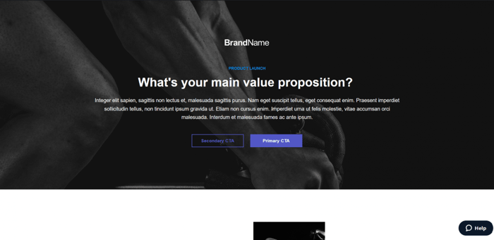 Instapage template product launch 2