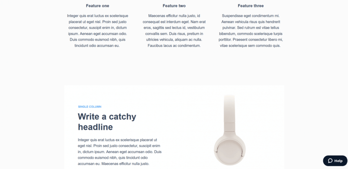 Instapage template product overview one