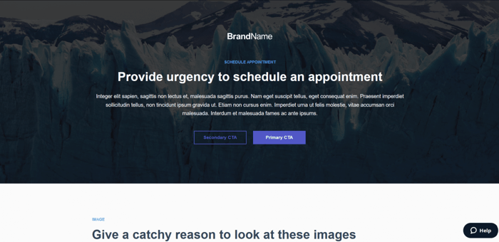 Instapage template schedule appointment 2