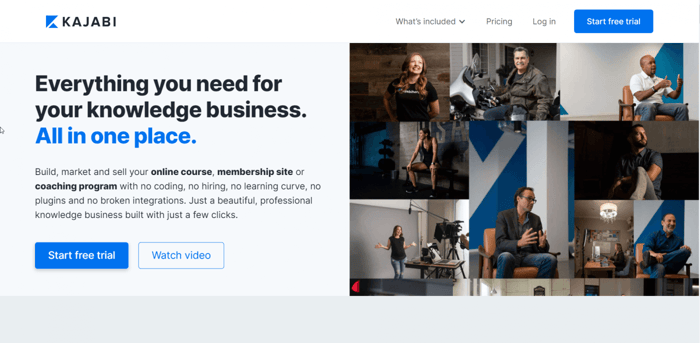 Thinkific vs Kajabi: Kajabi home page