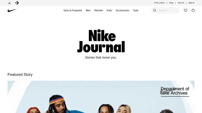Tips for starting a business blog: Nike blog