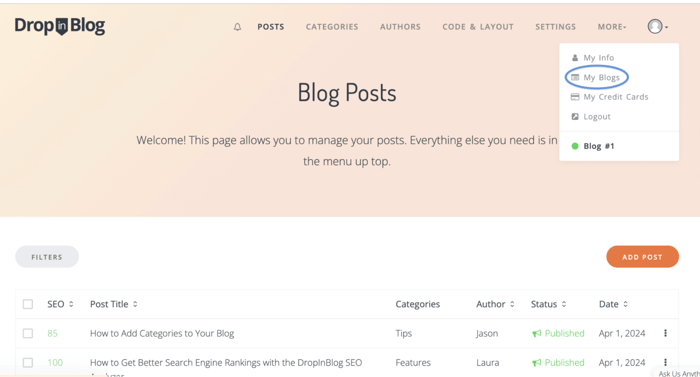 Unified Login - My Blogs
