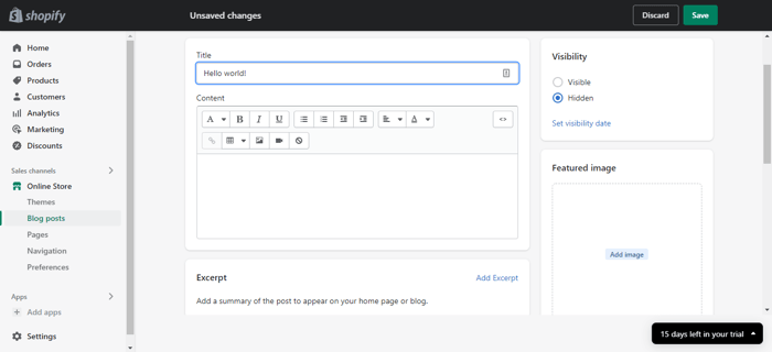 Shopify blog