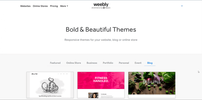Weebly themes