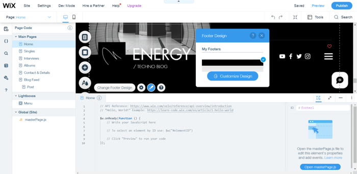 Wix dev mode