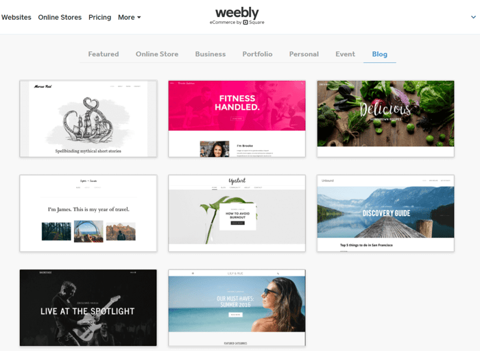 Weebly blog templates