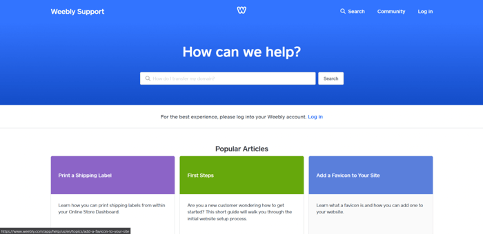 Weebly customer service