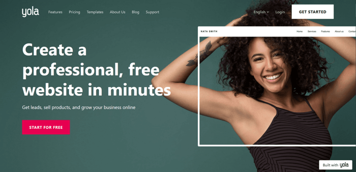 Yola home page