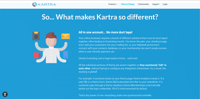 What is Kartra: home page