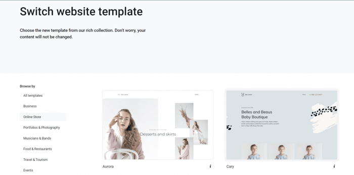 Yola templates themes