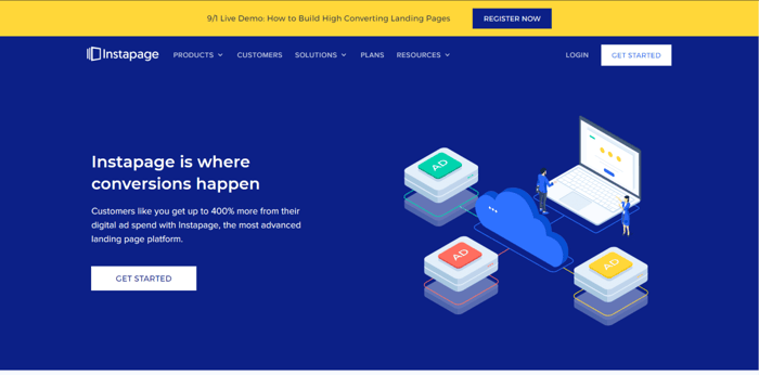 What is Instapage - Instapage home page
