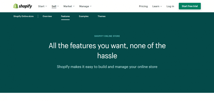 Shopify features