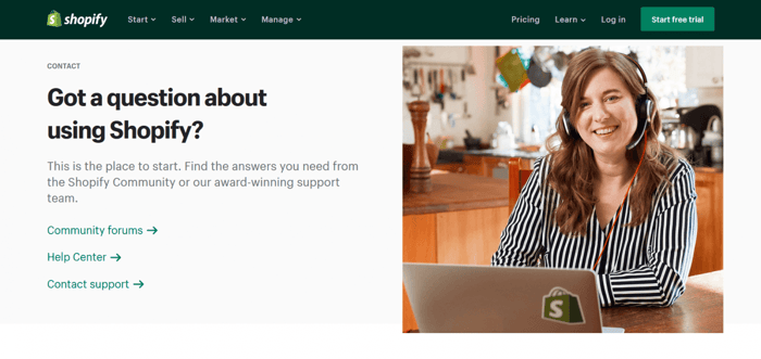 Shopify Review: support