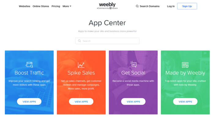 Weebly app center