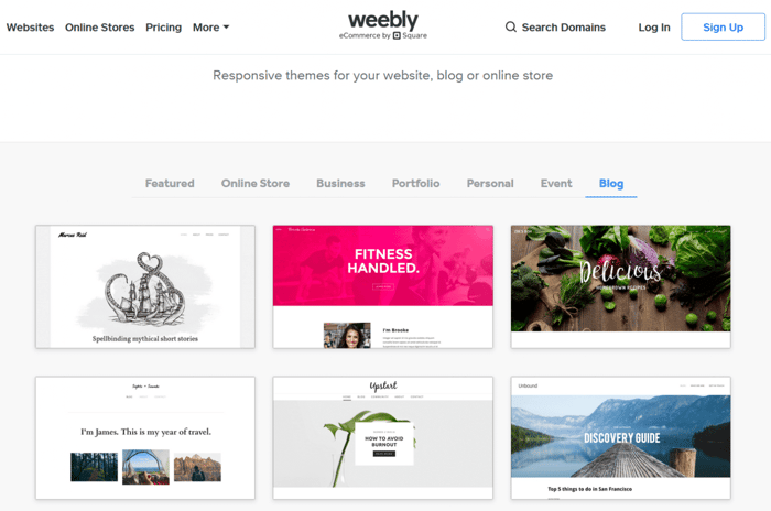 Weebly templates