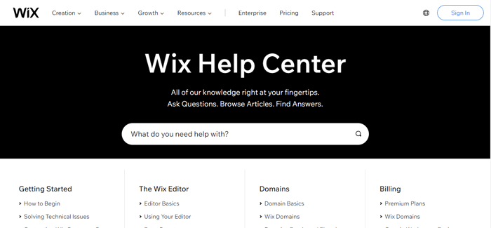 Wix help center