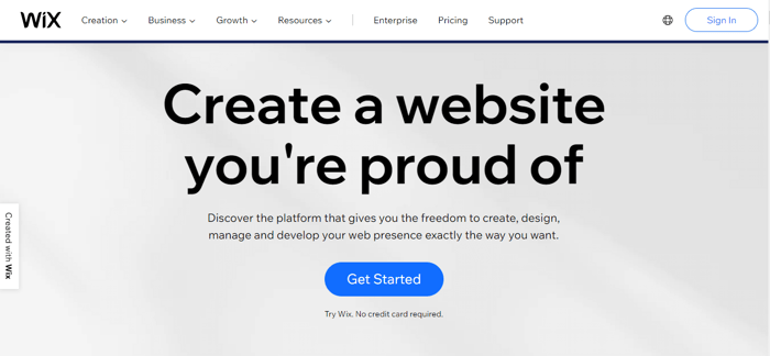 What is Wix: homepage
