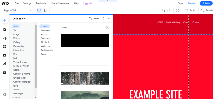 Wix editor showcase