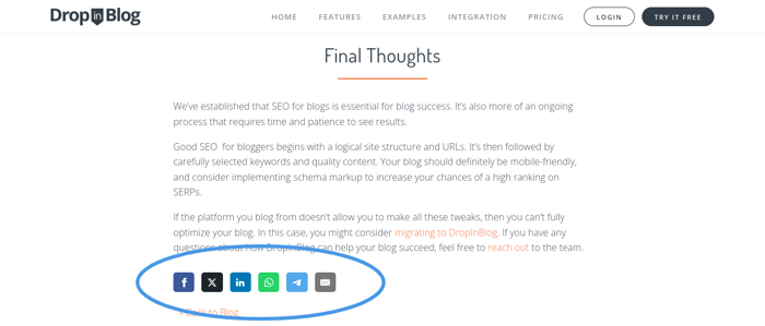 Social sharing buttons