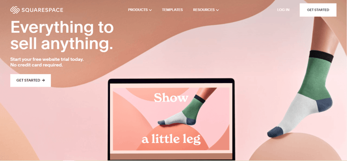 Squarespace homepage