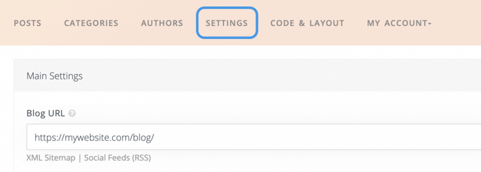 DropInBlog blog URL settings