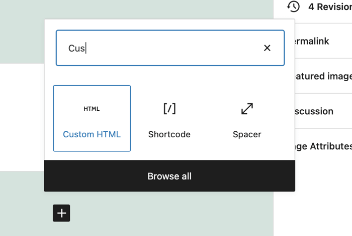 Custom HTML block