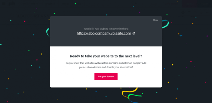 Yola publish site blog