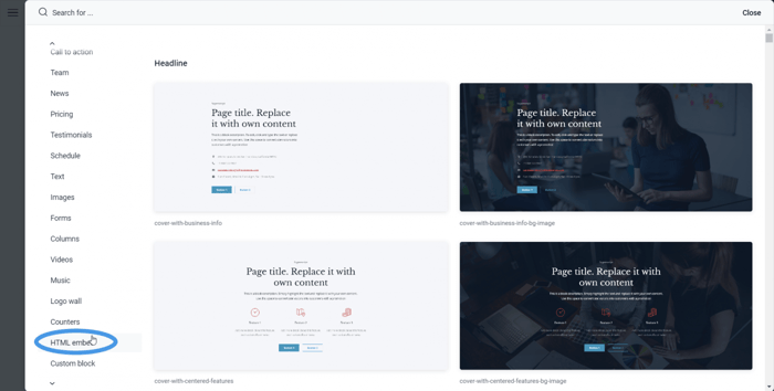 Yola HTML embed